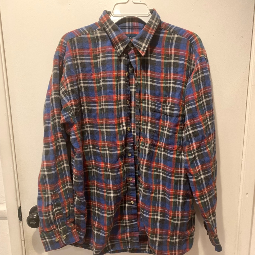 Men’s Cotton Flannel Button-up Shirt Size LARGE